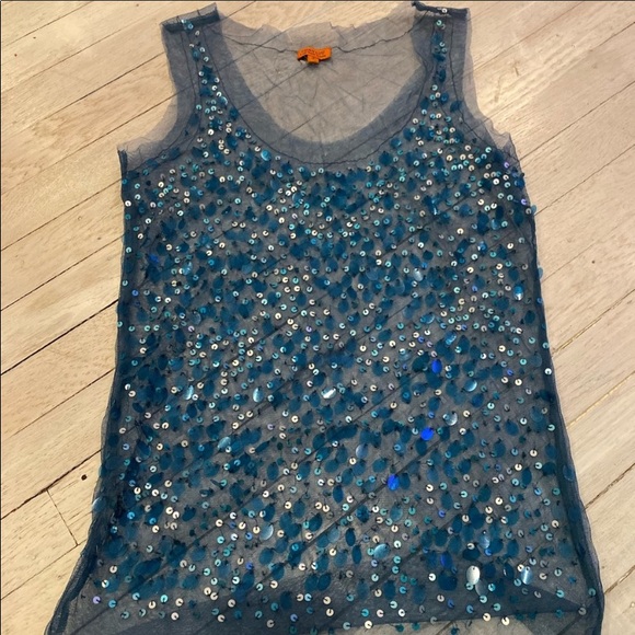 Sheer mesh back sequence front tank top.small - Picture 2 of 6